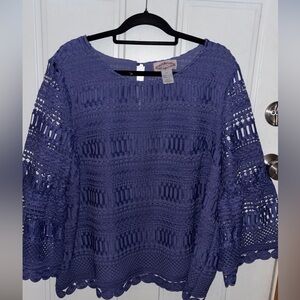 Oliver by escio Boho Blue Lace Women's Blouse Purple/Blue in color~NWOT